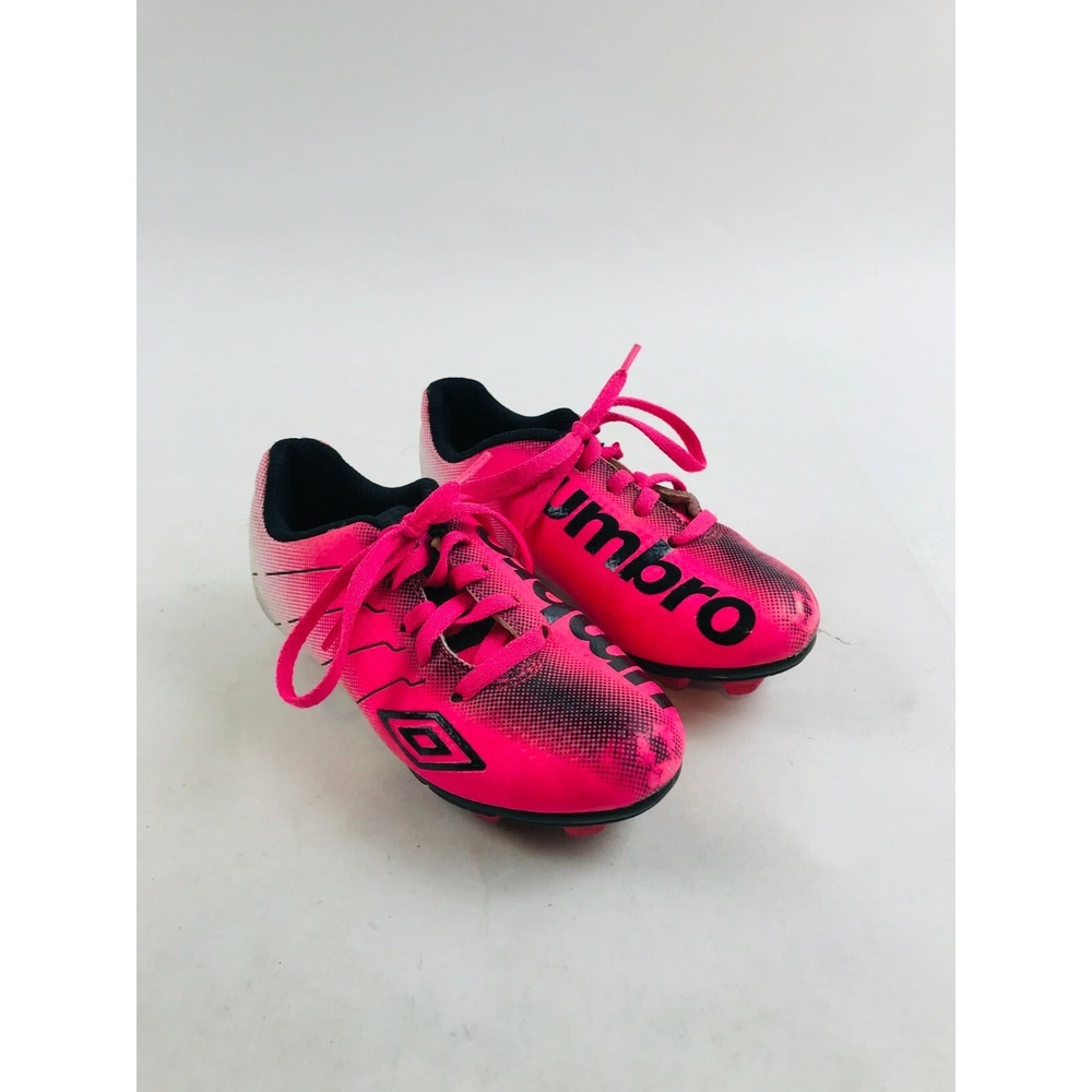Umbro Soccer Cleats Athletic Shoes Kid's Girl's Size 11 Pink & Black Lace Up